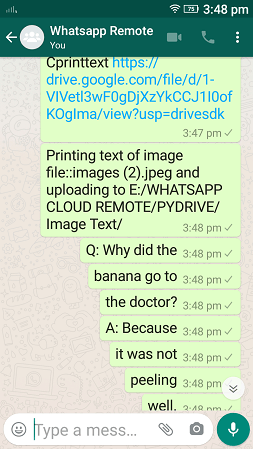 Cprinttext command, whatsapp cloud remote
